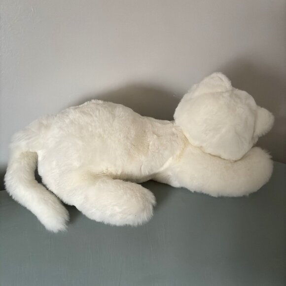 RHTF Reading China & Glass Company Blue Eyed White 22" Laying Soft Plush Cat - Picture 2 of 4